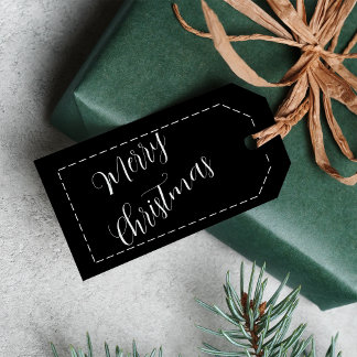 Étiquettes-cadeau Cadeaux de Noël Joyeux Nom Personnalisé Minimalist