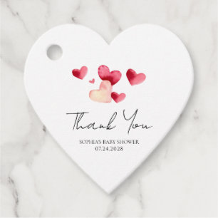 Étiquettes Cadeau Cadeaux de remerciement pour Baby Shower Cœur en f