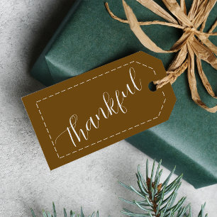Étiquettes-cadeau Cadeaux Thanksgiving Nom personnalisé Minimaliste
