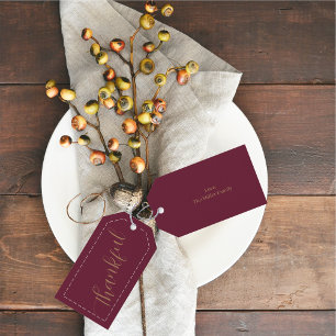 Étiquettes-cadeau Cadeaux Thanksgiving Nom personnalisé Minimaliste