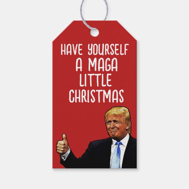 ÉTIQUETTES-CADEAU CADEAUX TRUMP MAGA NOËL BALISES (Devant)