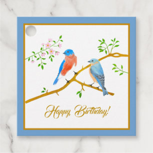 Étiquettes Cadeau Cadre bleu Bluebirds