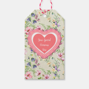 Étiquettes-cadeau Cadre de cœur floral élégant : pour chaque occasio