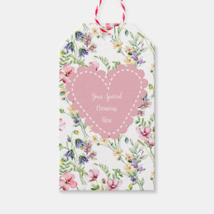 Étiquettes-cadeau Cadre de cœur floral élégant : pour chaque occasio