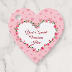 Étiquettes Cadeau Cadre de cœur floral élégant : pour chaque occasio