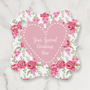 Étiquettes Cadeau Cadre de cœur floral élégant : pour chaque occasio