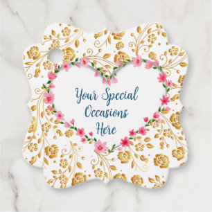 Étiquettes Cadeau Cadre de cœur floral élégant : pour chaque occasio
