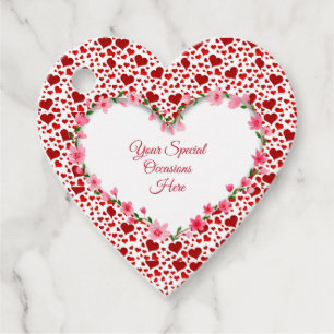 Étiquettes Cadeau Cadre de cœur floral élégant : pour chaque occasio