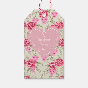 Étiquettes-cadeau Cadre de cœur floral élégant : pour chaque occasio