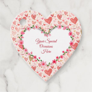 Étiquettes Cadeau Cadre de cœur floral élégant : pour chaque occasio
