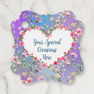 Étiquettes Cadeau Cadre de cœur floral élégant : pour chaque occasio