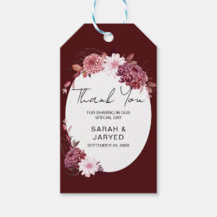 Étiquettes-cadeau Cadre de fleurs d'automne