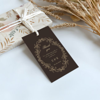 Étiquettes-cadeau Cadre de mariage baroque orné romantique