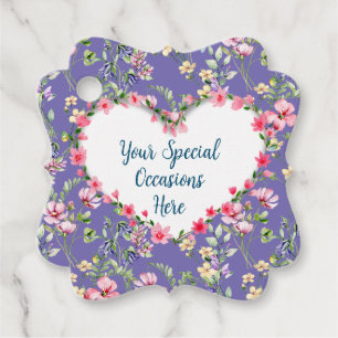 Étiquettes Cadeau Cadre en forme de cœur floral élégant : pour chaqu