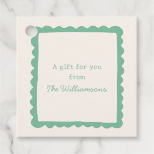 Étiquettes Cadeau Cadre festonné menthe Message de cadeau personnali