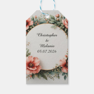 Étiquettes-cadeau Cadre floral à l'aquarelle élégant