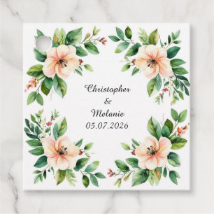 Étiquettes Cadeau Cadre floral à l'aquarelle élégant 