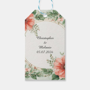 Étiquettes-cadeau Cadre floral à l'aquarelle élégant 