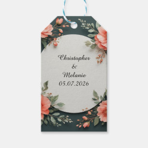 Étiquettes-cadeau Cadre floral à l'aquarelle élégant