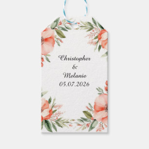 Étiquettes-cadeau Cadre floral à l'aquarelle élégant