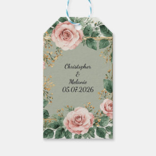 Étiquettes-cadeau Cadre floral à l'aquarelle élégant 