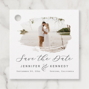 Étiquettes Cadeau Cadre Romantique Gris Foncé Brossé Enregistrer la