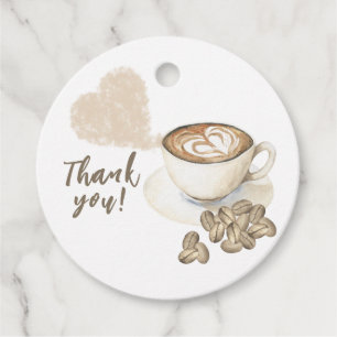 Étiquettes Cadeau Café en préparation Baby shower Merci