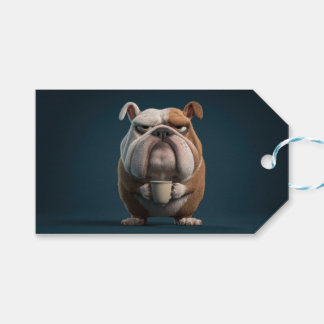 Étiquettes-cadeau Café Grumpy Bulldog – Drôle d'Art de Chien
