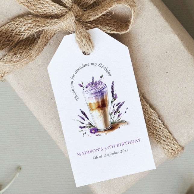 Étiquettes-cadeau Café Merci personnalisé Dernier anniversaire (Créateur téléchargé)