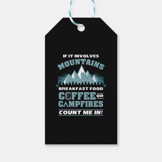Étiquettes-cadeau Café randonnée Camping (Devant)