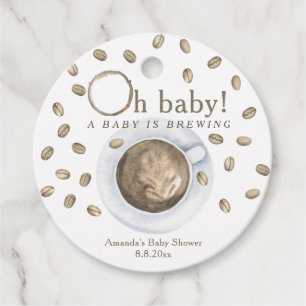 Étiquettes Cadeau Café Un bébé est en train de mijoter Baby shower