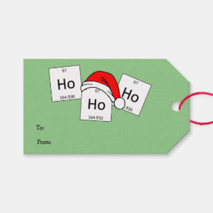 Étiquettes-cadeau Calembour de Noël d'élément de chimie de holmiu