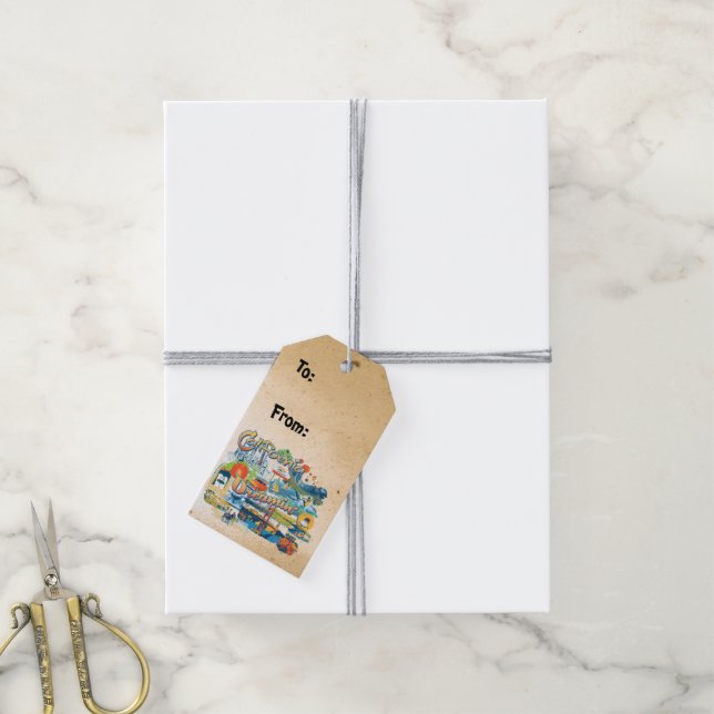 Étiquettes-cadeau California Dreaming (Avec de la ficelle)