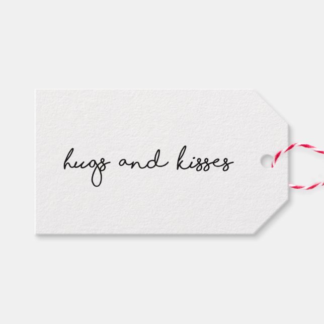 Étiquettes-cadeau Câlins & Baisers | Saint-Valentin Romantique Minim (Devant (Horizontal))