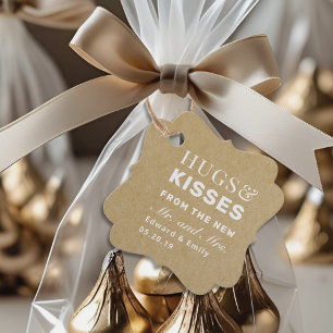 Étiquettes Cadeau Câlins Kraft et baisers Mariage Chocolat