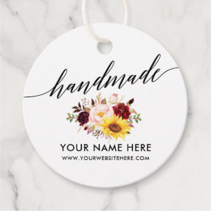 Étiquettes Cadeau Calligraphie artisanale Aquarelle Florale R