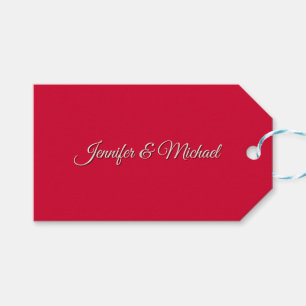 Étiquettes-cadeau Calligraphie Chic Élégante Rouge Cerise Personnali