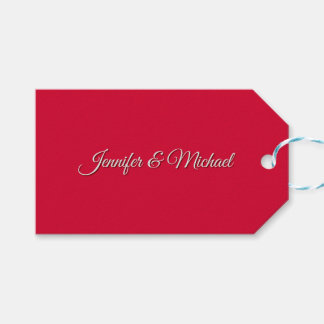 Étiquettes-cadeau Calligraphie Chic Élégante Rouge Cerise Personnali