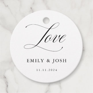 Étiquettes Cadeau Calligraphie Classique Aimer Tags Pour Mariage Élé