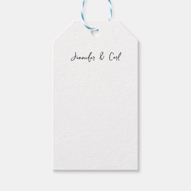 Étiquettes-cadeau Calligraphie Classique Professionnelle Minimaliste (Devant)