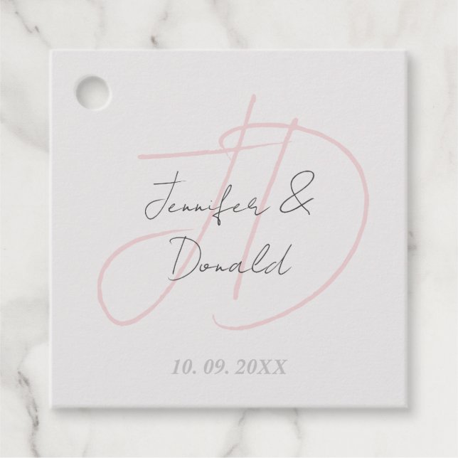 Étiquettes Cadeau Calligraphie classique tendance monogramme (Devant)