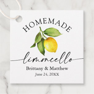 Étiquettes Cadeau Calligraphie de Limoncello maison Aquarelle Citron