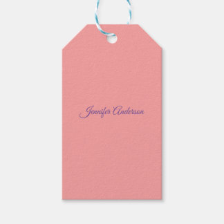 Étiquettes-cadeau Calligraphie Elégant Pastel Rouge Nom personnalisé