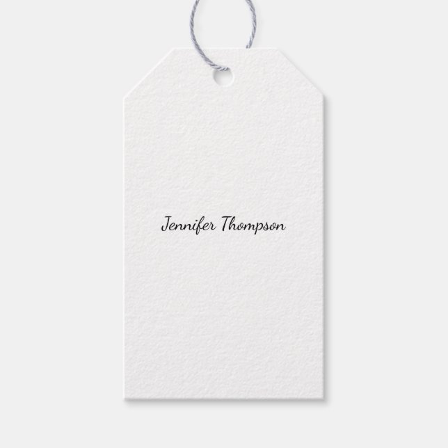 Étiquettes-cadeau Calligraphie Élégant Simple Nom Plain (Devant)