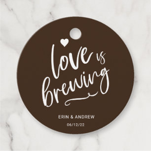 Étiquettes Cadeau Calligraphie L'amour Brown brasse le Mariage