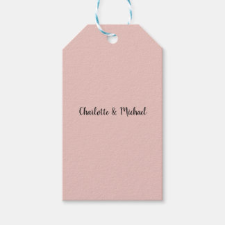 Étiquettes-cadeau Calligraphie mariage Elégant Rose Nom de la plaine