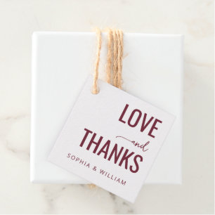Étiquettes Cadeau Calligraphie Marron Reconnaissant