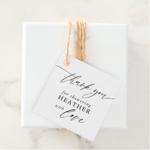 Étiquettes Cadeau Calligraphie Merci de nous avoir comblés d'amour F