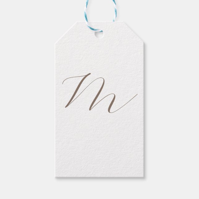 Étiquettes-cadeau Calligraphie Monogramme Unique Moderne Simple (Devant)