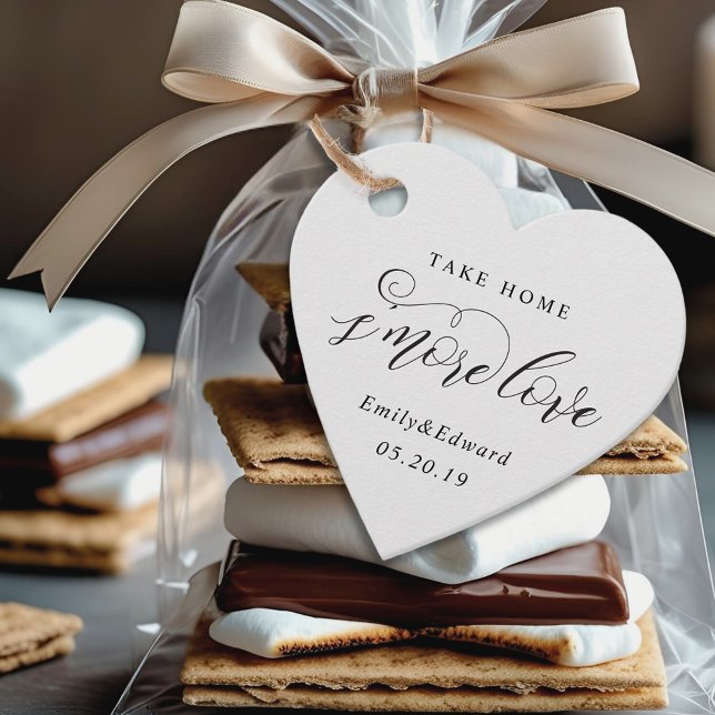 Étiquettes Cadeau Calligraphie S'more Amour Mariage Coeur En Forme (Créateur téléchargé)